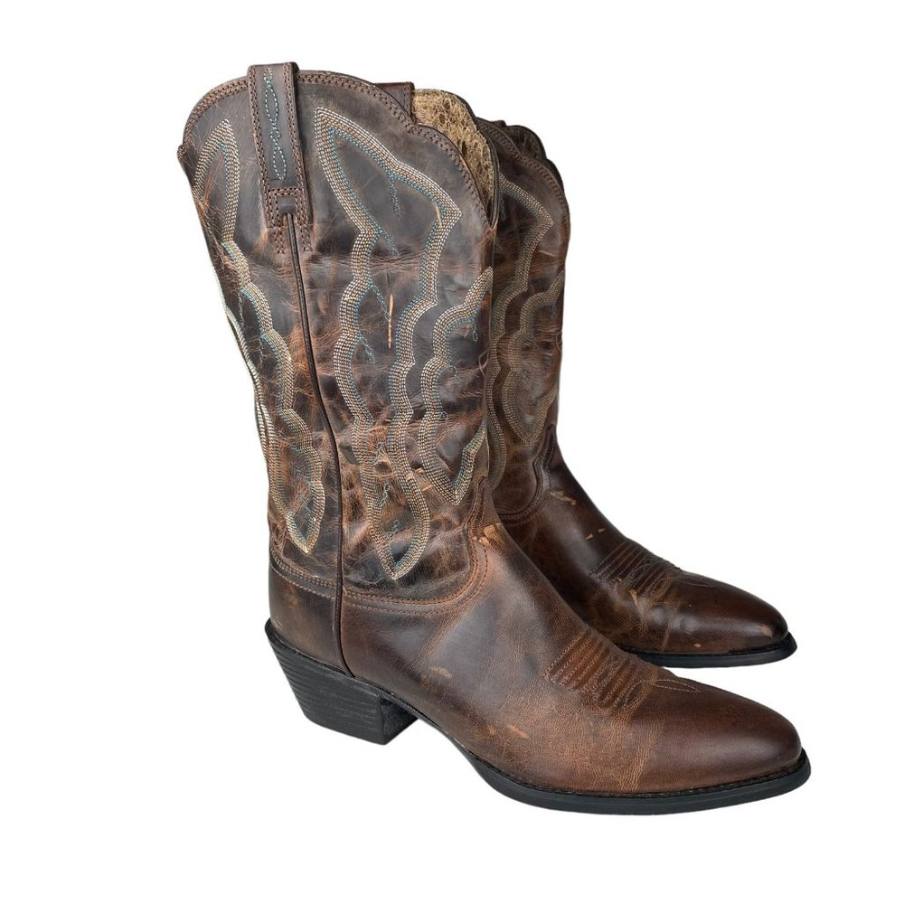 Ariat Heritage Western R Toe Women's Boots 10010266 Embroidered Cowgirl Brown